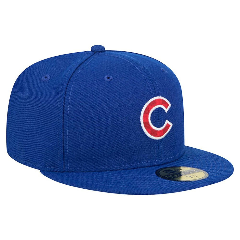 Chicago Cubs Checkered Undervisor 59FIFTY Fitted Hat - Royal | New Era