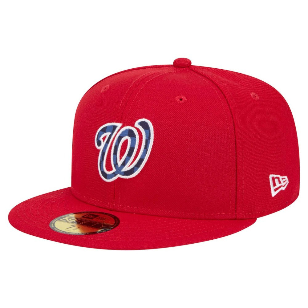 Washington Nationals Checkered Undervisor 59FIFTY Fitted Hat - Red | New Era