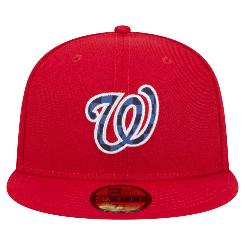 Washington Nationals Checkered Undervisor 59FIFTY Fitted Hat - Red | New Era