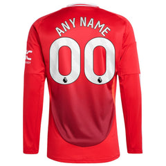 Manchester United 2024/25 Home Long Sleeve Replica Custom Jersey - Red | Adidas discount