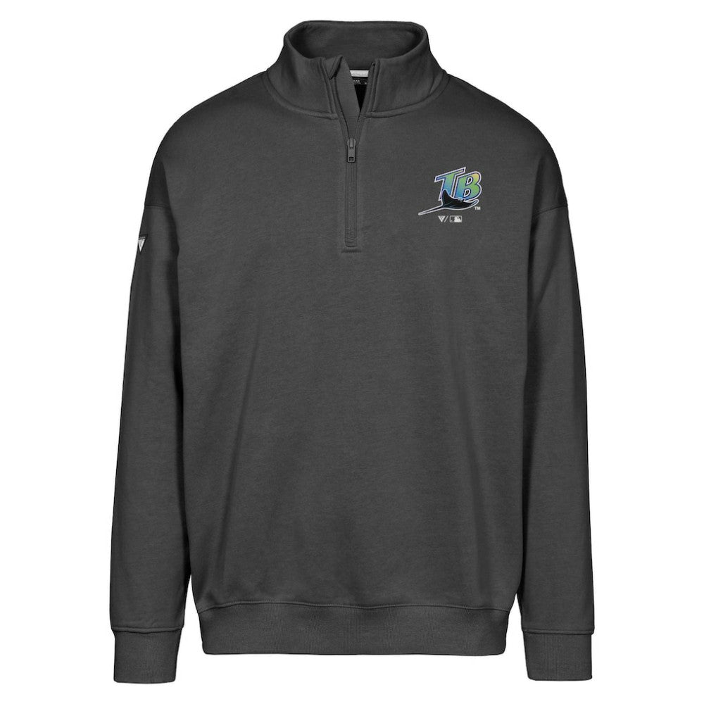 Tampa Bay Rays Levelwear Murray Core Logo Quarter-Zip Pullover Top - Black