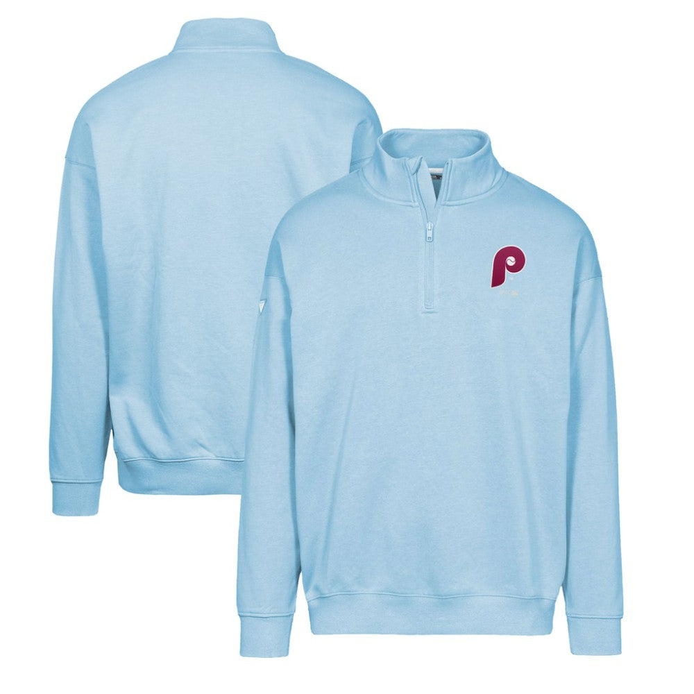 Philadelphia Phillies Levelwear Murray Core Logo Quarter-Zip Pullover Top - Light Blue