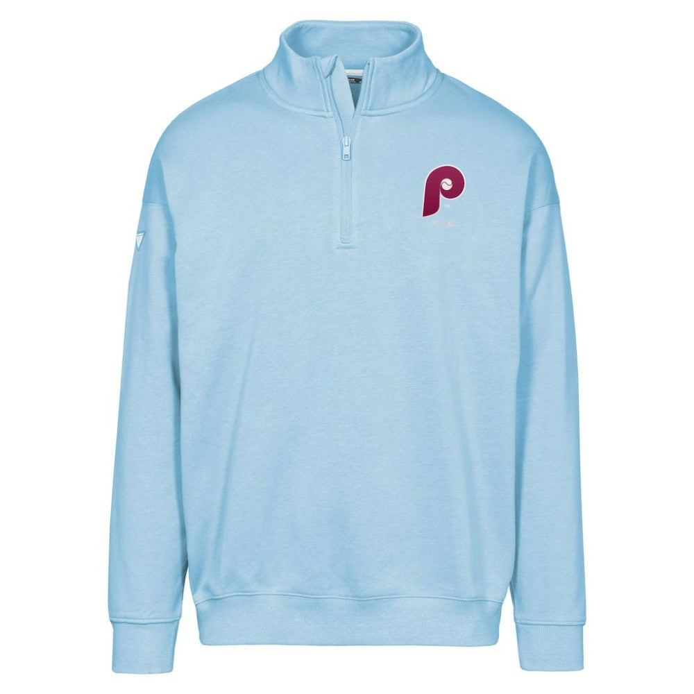 Philadelphia Phillies Levelwear Murray Core Logo Quarter-Zip Pullover Top - Light Blue