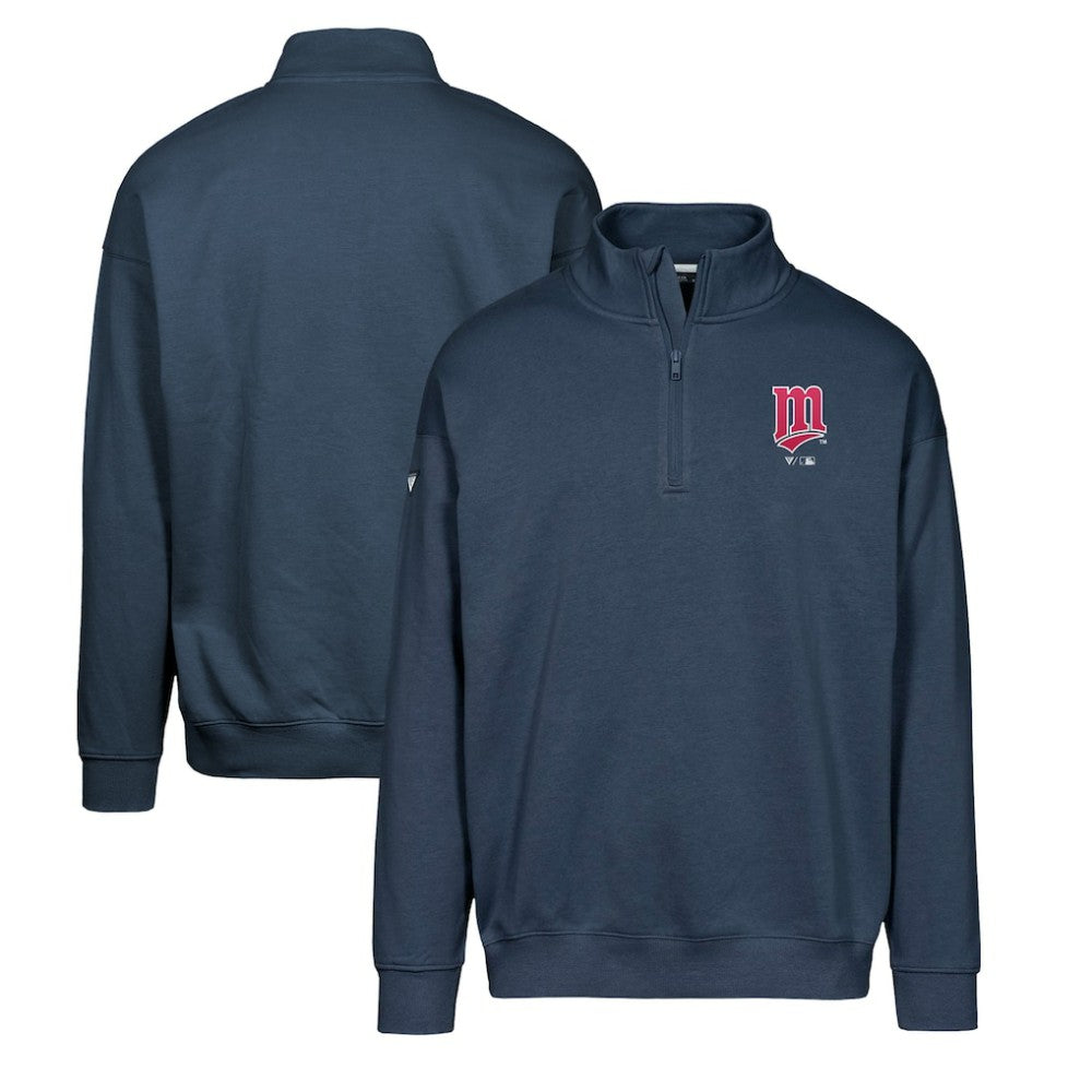 Minnesota Twins Levelwear Murray Core Logo Quarter-Zip Pullover Top - Navy