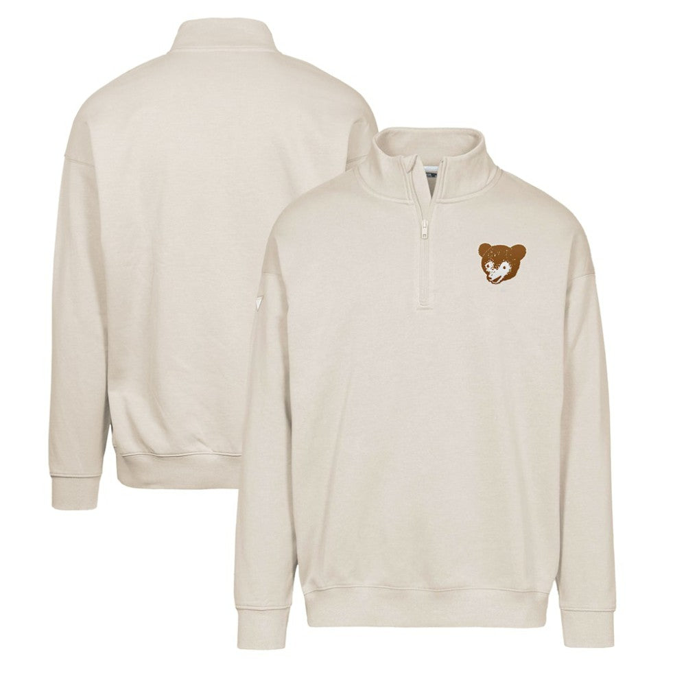 Chicago Cubs Levelwear Murray Core Logo Quarter-Zip Pullover Top - Khaki