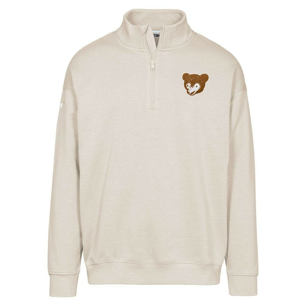 Chicago Cubs Levelwear Murray Core Logo Quarter-Zip Pullover Top - Khaki