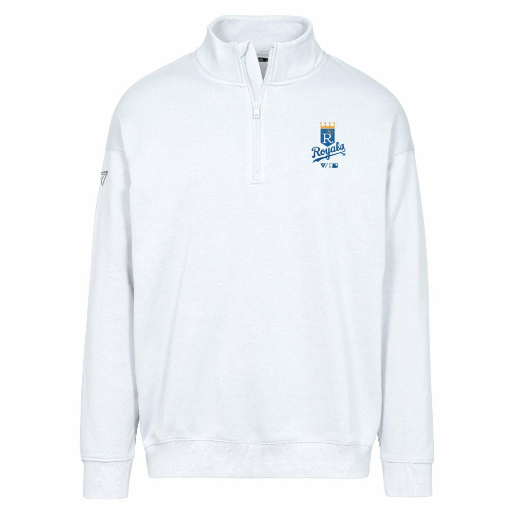 Kansas City Royals Levelwear Murray Core Logo Quarter-Zip Pullover Top - White