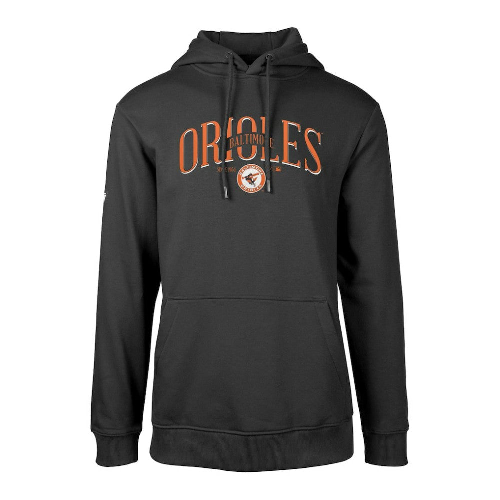 Baltimore Orioles Levelwear Cooperstown Collection Podium Retro Spellout Pullover Hoodie - Black