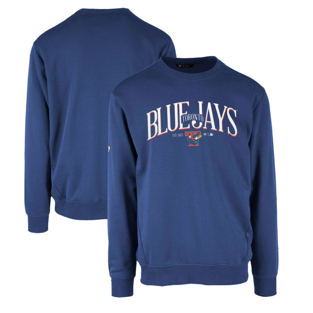 Toronto Blue Jays Levelwear Zane Cooperstown Collection Retro Spellout Pullover Sweatshirt - Royal