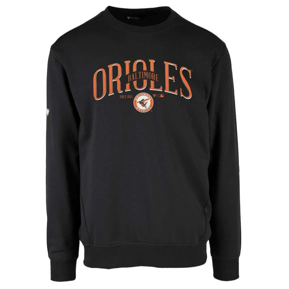 Baltimore Orioles Levelwear Zane Cooperstown Collection Retro Spellout Pullover Sweatshirt - Black
