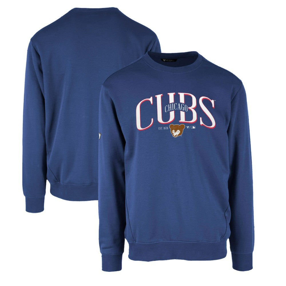 Chicago Cubs Levelwear Zane Cooperstown Collection Retro Spellout Pullover Sweatshirt - Royal