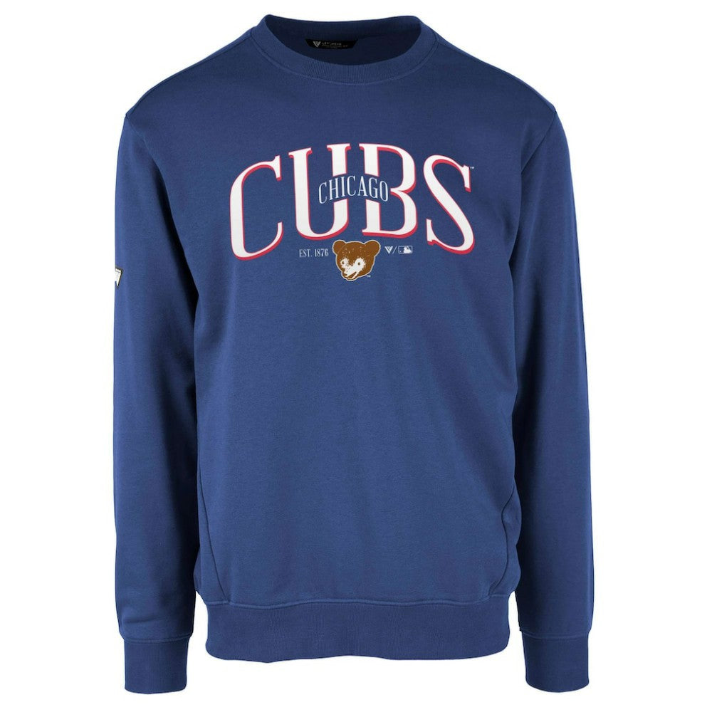 Chicago Cubs Levelwear Zane Cooperstown Collection Retro Spellout Pullover Sweatshirt - Royal