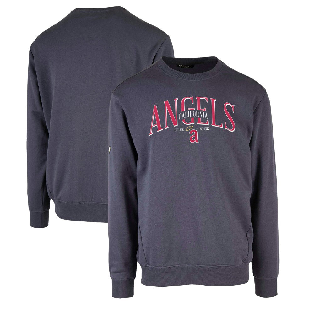 Los Angeles Angels Levelwear Zane Cooperstown Collection Retro Spellout Pullover Sweatshirt - Navy