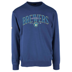 Milwaukee Brewers Levelwear Zane Cooperstown Collection Retro Spellout Pullover Sweatshirt - Royal