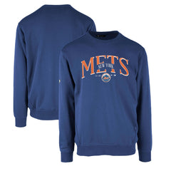 New York Mets Levelwear Zane Cooperstown Collection Retro Spellout Pullover Sweatshirt - Royal