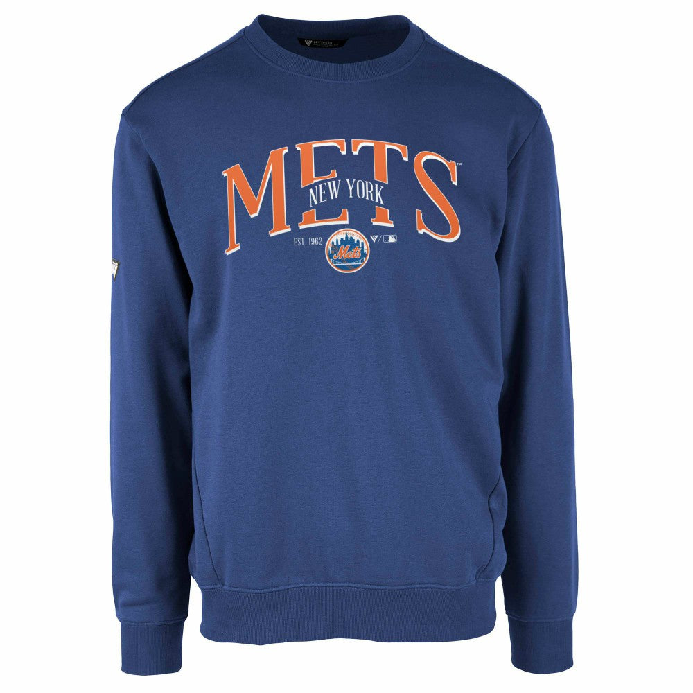 New York Mets Levelwear Zane Cooperstown Collection Retro Spellout Pullover Sweatshirt - Royal
