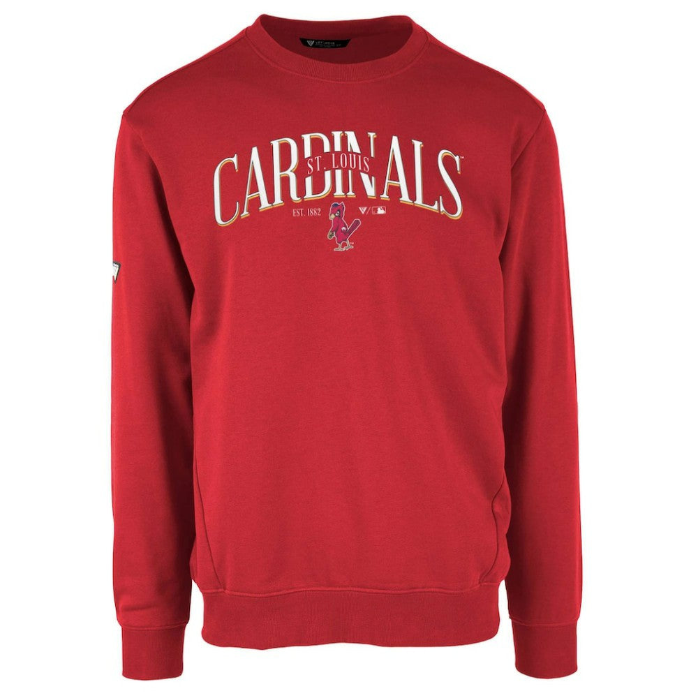 St. Louis Cardinals Levelwear Zane Cooperstown Collection Retro Spellout Pullover Sweatshirt - Red