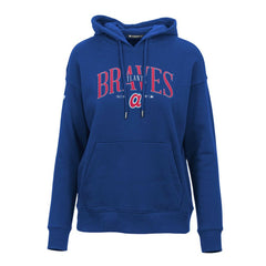 Atlanta Braves Levelwear Women's Adorn Cooperstown Collection Retro Spellout Pullover Hoodie - Royal