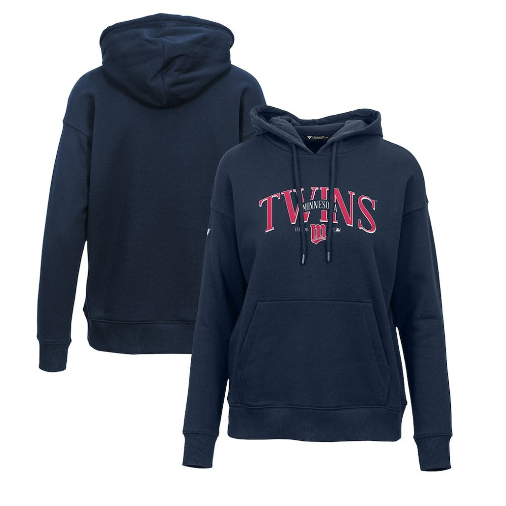 Minnesota Twins Levelwear Women's Adorn Cooperstown Collection Retro Spellout Pullover Hoodie - Navy