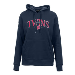 Minnesota Twins Levelwear Women's Adorn Cooperstown Collection Retro Spellout Pullover Hoodie - Navy