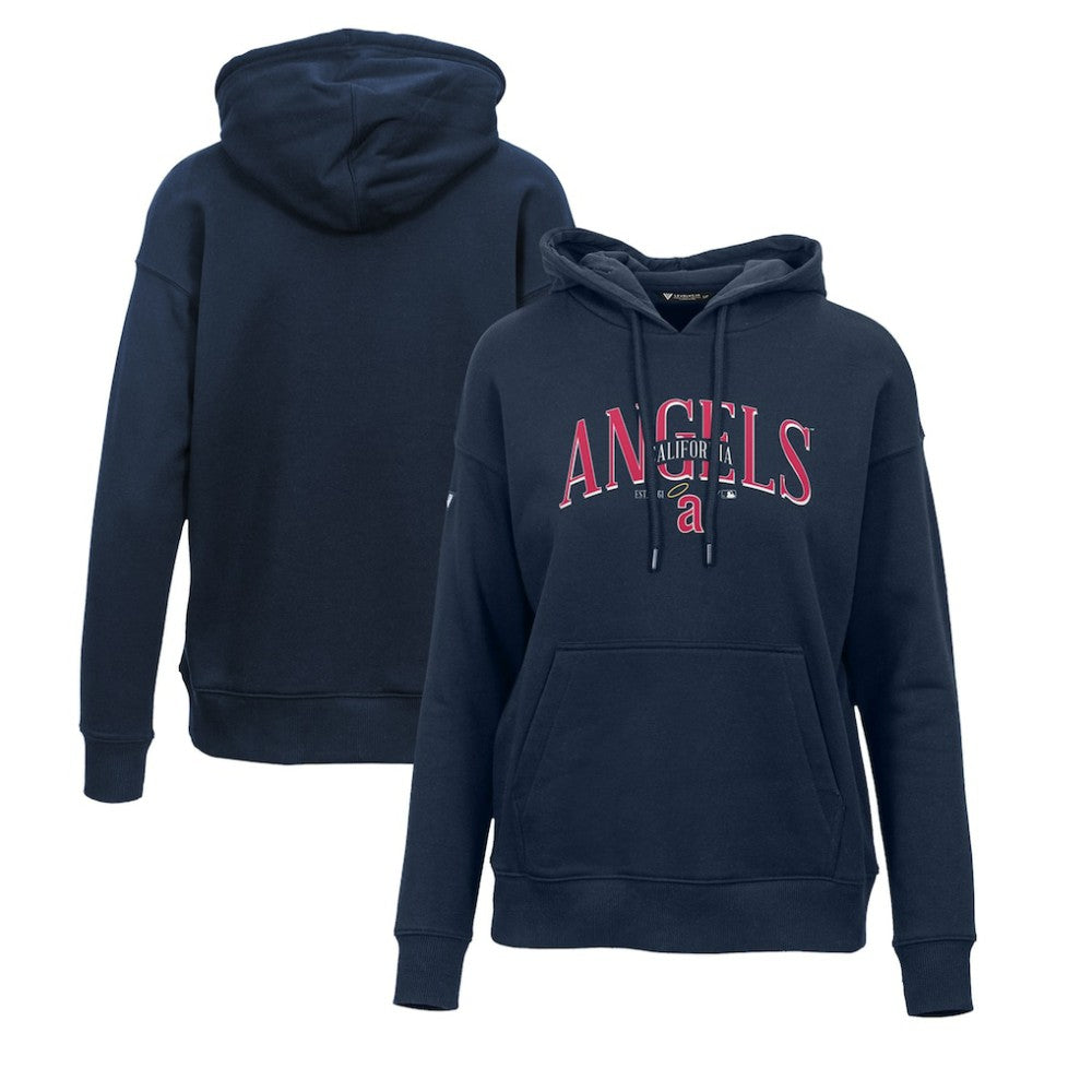 Los Angeles Angels Levelwear Women's Adorn Cooperstown Collection Retro Spellout Pullover Hoodie - Navy