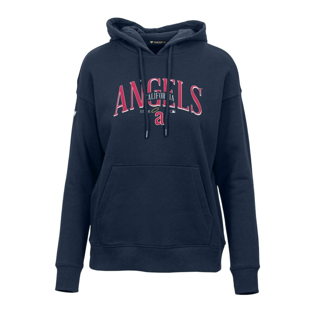 Los Angeles Angels Levelwear Women's Adorn Cooperstown Collection Retro Spellout Pullover Hoodie - Navy