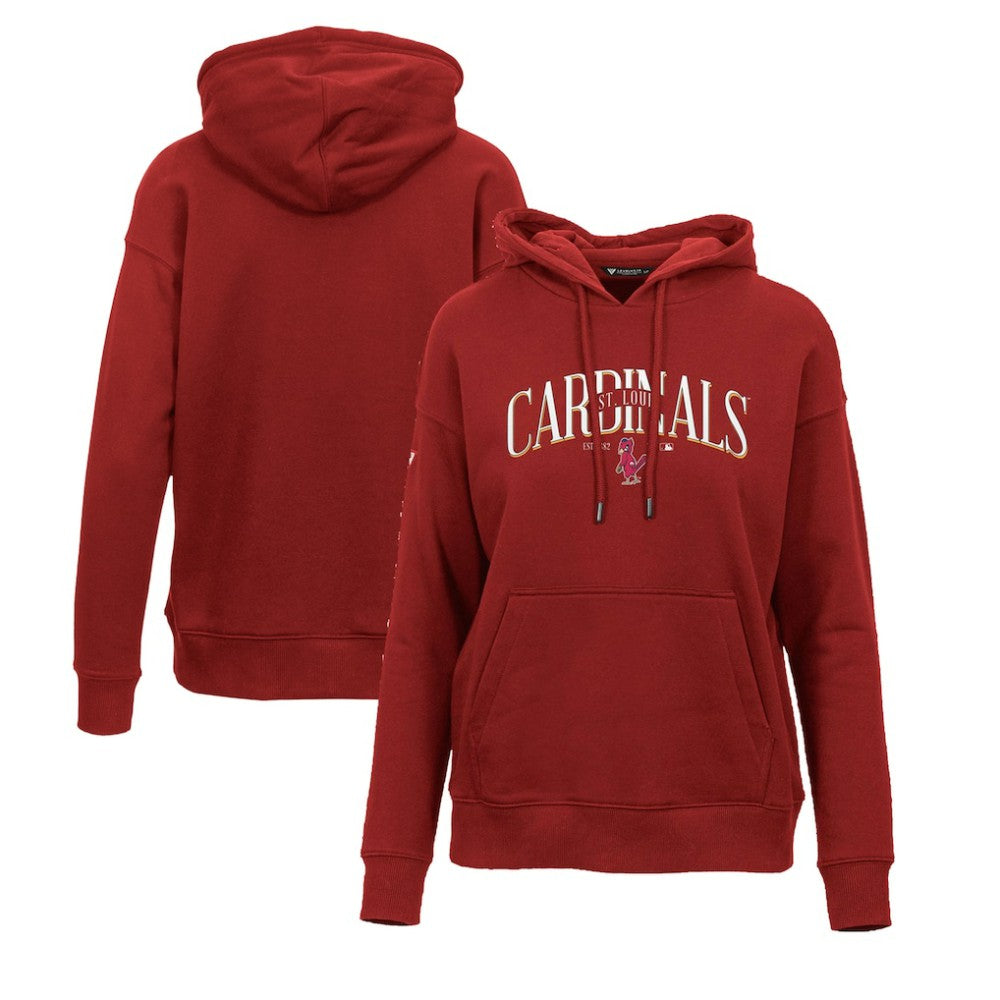 St. Louis Cardinals Levelwear Women's Adorn Cooperstown Collection Retro Spellout Pullover Hoodie - Red