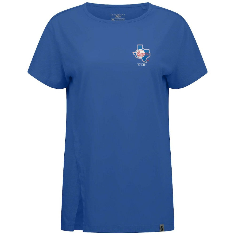 Texas Rangers Levelwear Women's Influx Cooperstown Core Logo T-Shirt - Royal