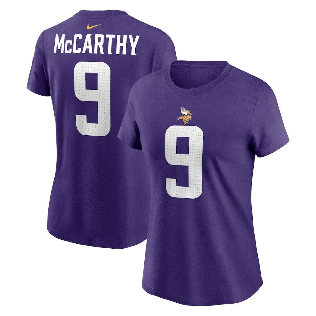 J.J. McCarthy Minnesota Vikings Women's Name & Number T-Shirt - Purple | Nike on sale