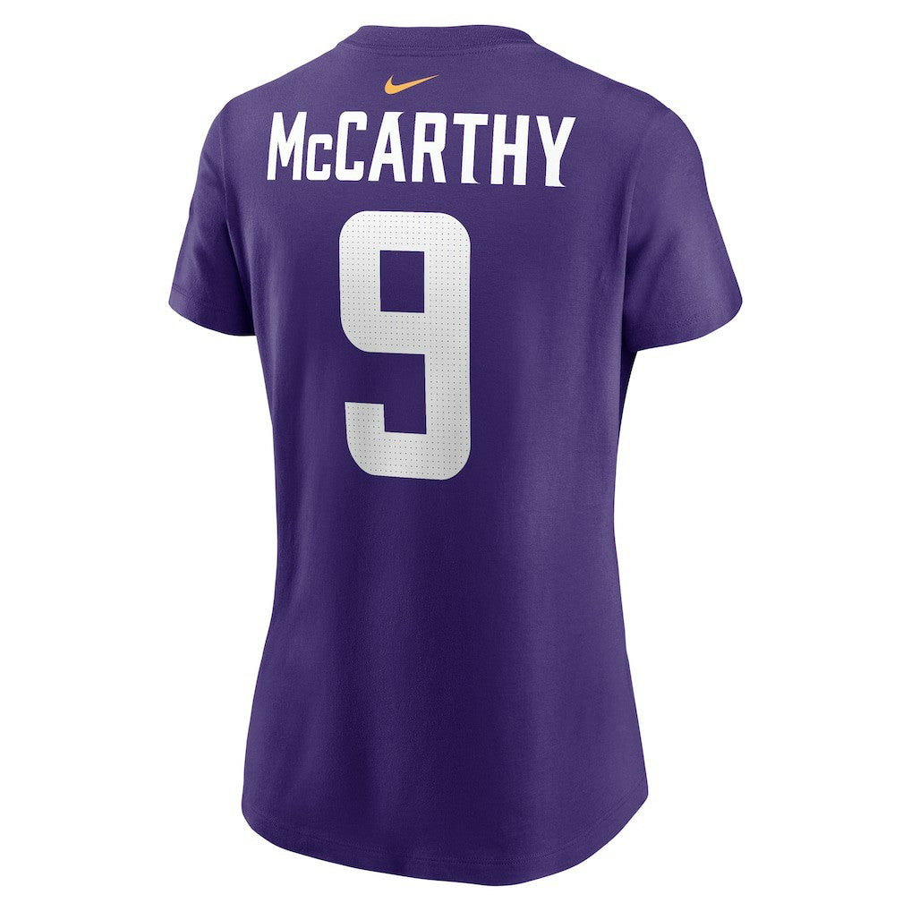 J.J. McCarthy Minnesota Vikings Women's Name & Number T-Shirt - Purple | Nike on sale