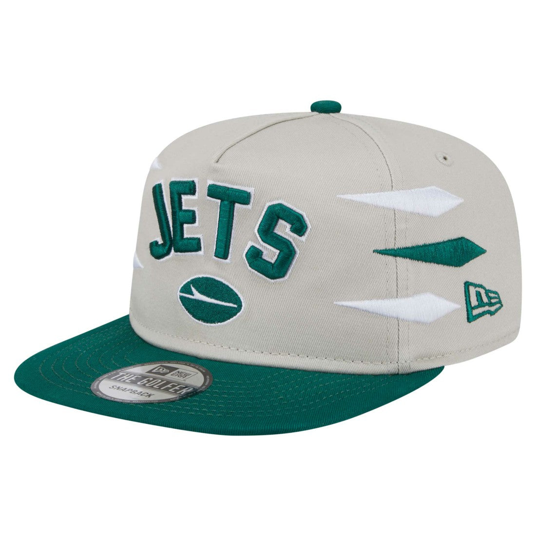 New York Jets New Era Athletic Golfer Snapback Hat - Stone/Green cheap