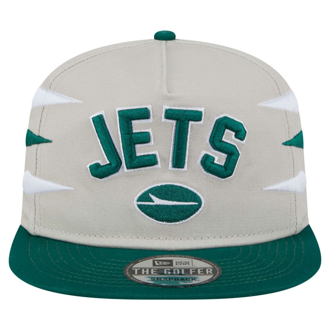 New York Jets New Era Athletic Golfer Snapback Hat - Stone/Green cheap