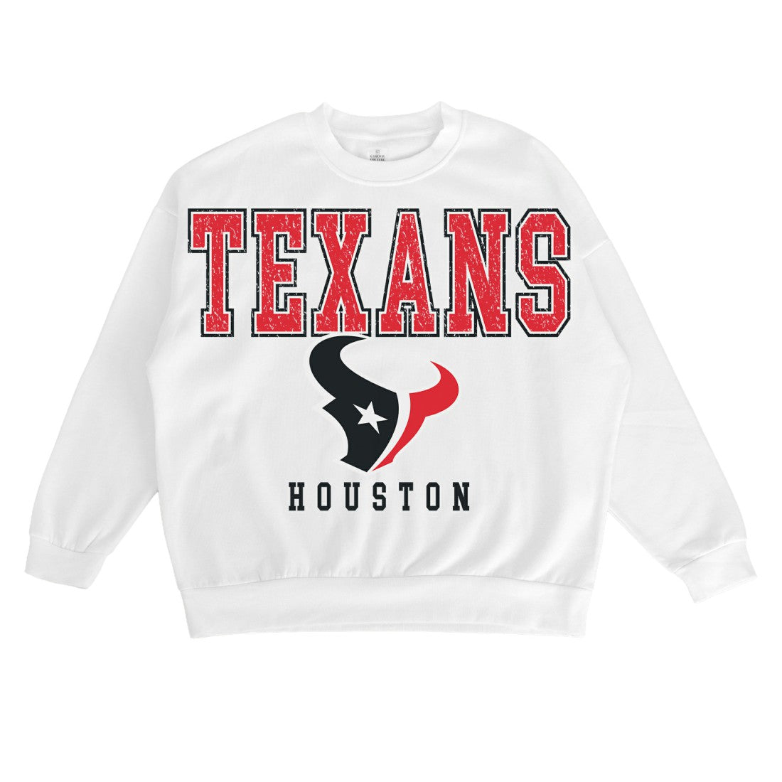 Houston Texans Gameday Couture Women's Sunday Drives Oversized Crewneck Pullover Sweatshirt - White on sale