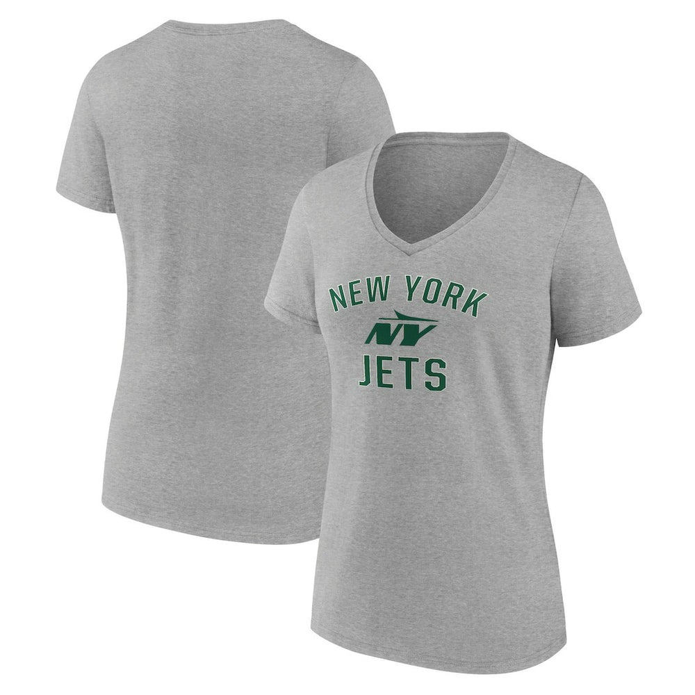 New York Jets Women's Victory Arch V-Neck T-Shirt - Gray discount