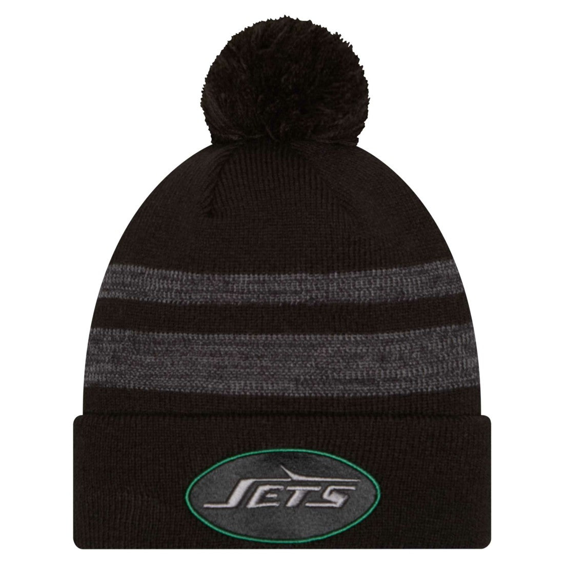 New York Jets New Era Black Dispatch Cuffed Knit Hat with Pom discount
