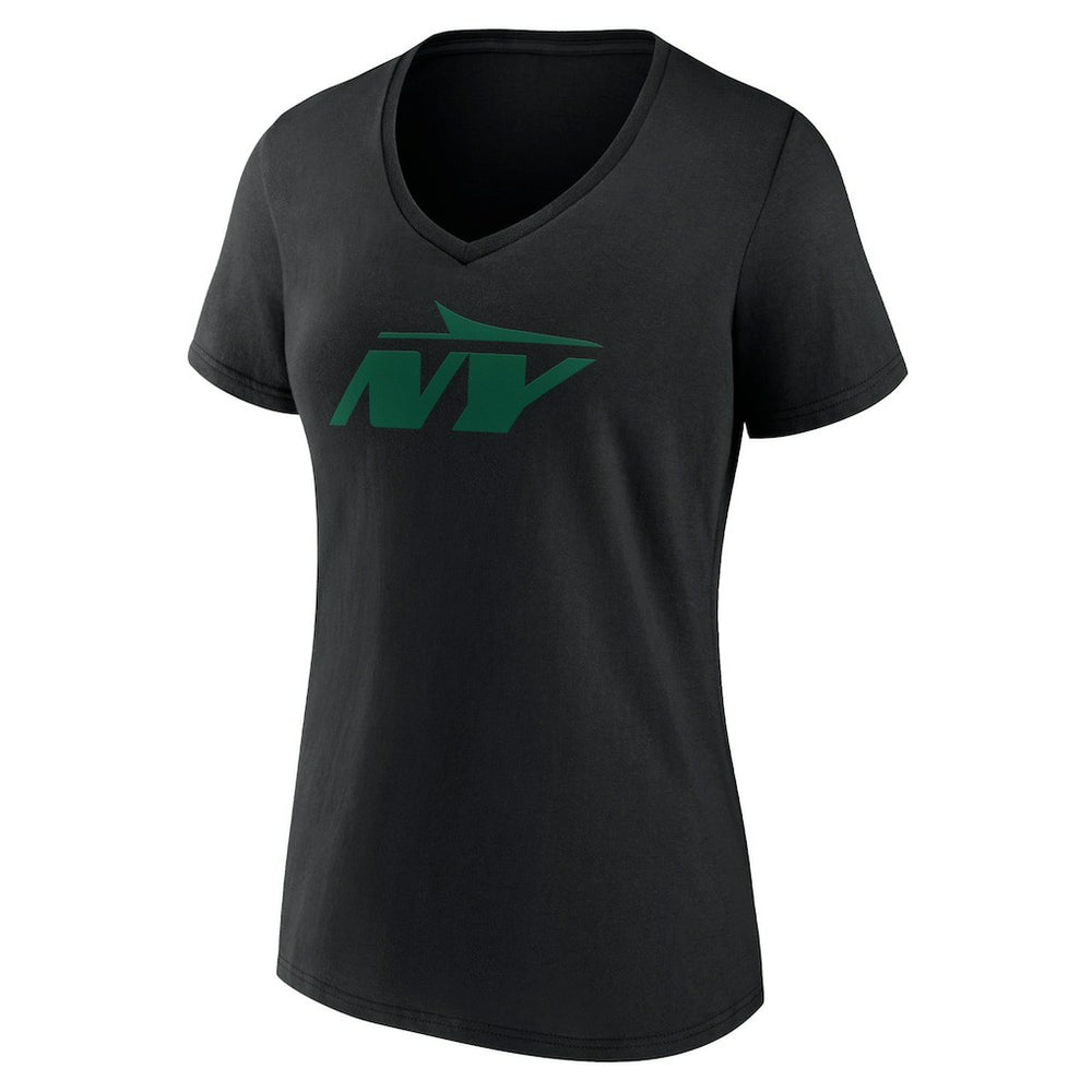 New York Jets Women's Secondary Logo V-Neck T-Shirt - Black for sale