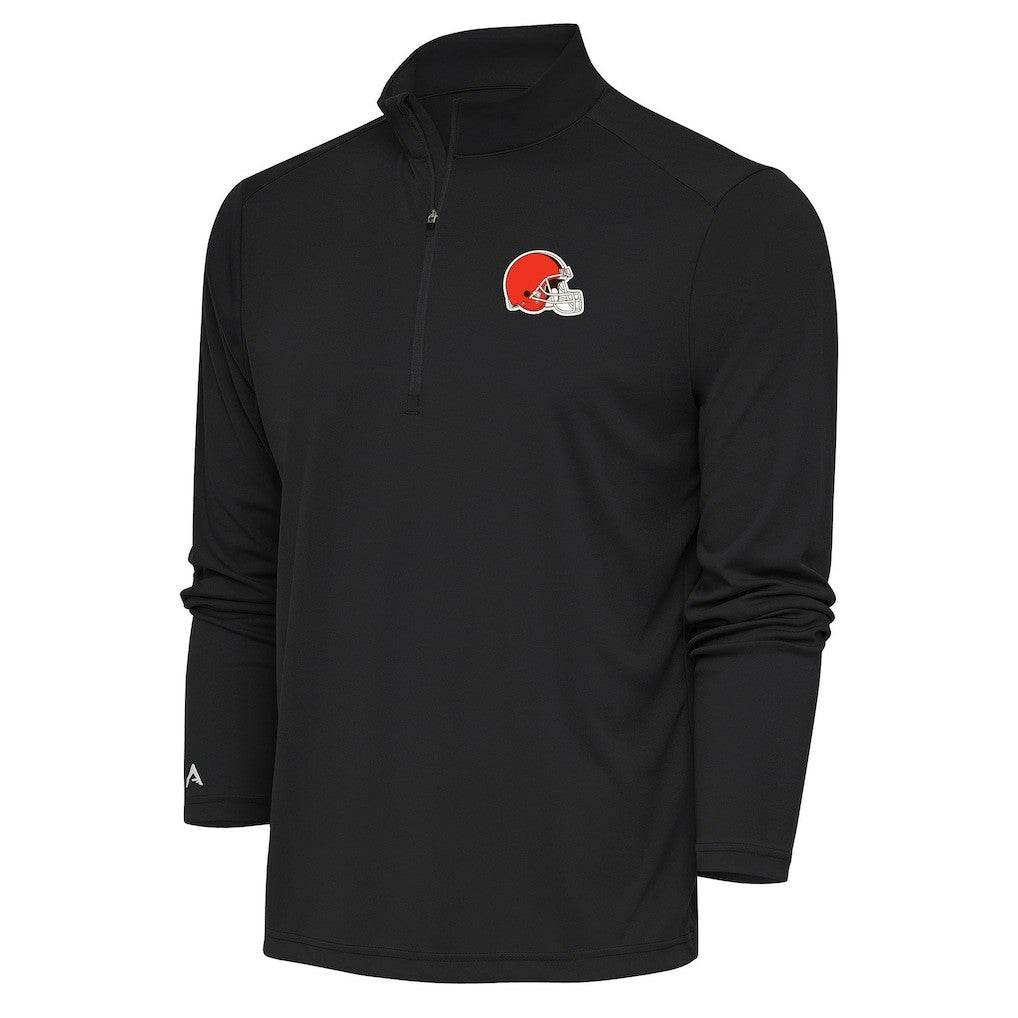 Cleveland Browns Antigua Tribute Quarter-Zip Pullover Top - Black on sale