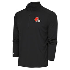 Cleveland Browns Antigua Tribute Quarter-Zip Pullover Top - Black on sale