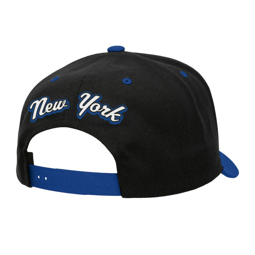 New York Rangers Mitchell & Ness Backside Script 2-Tone Pro Crown Adjustable Hat Black/Blue