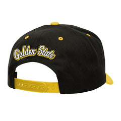 Golden State Warriors Backside Script Two-Tone Pro Crown Adjustable Hat sale - Black/Gold | Mitchell & Ness cheap