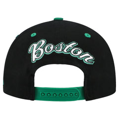 Boston Celtics Backside Script 2-Tone Pro Crown Adjustable Hat - Black/Kelly Green | Mitchell & Ness for sale