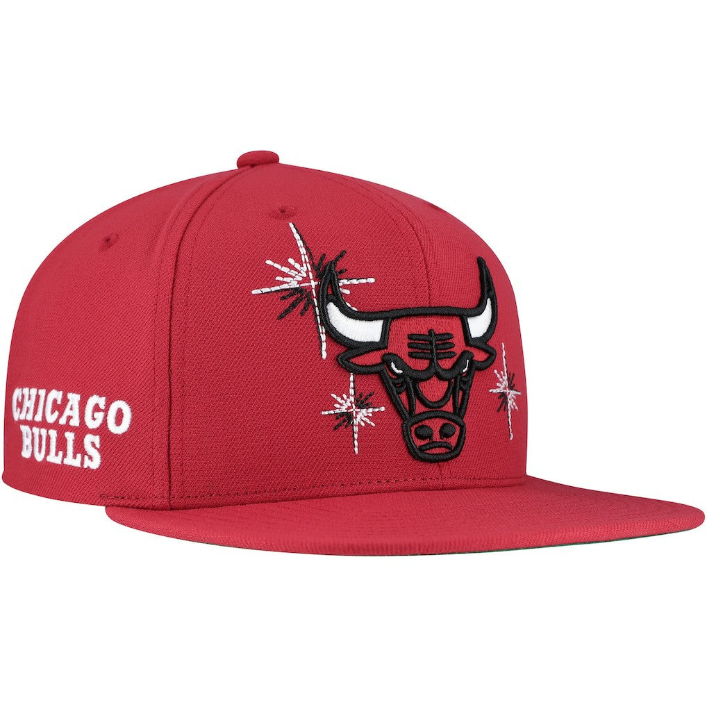 Chicago Bulls Starlight Snapback Hat - Red | Mitchell & Ness on sale