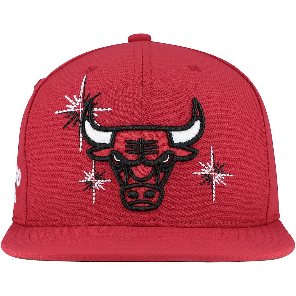 Chicago Bulls Starlight Snapback Hat - Red | Mitchell & Ness on sale