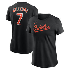 Jackson Holliday Baltimore Orioles Women's Cooperstown Collection Fuse Name & Number T-Shirt - Black | Nike
