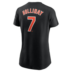 Jackson Holliday Baltimore Orioles Women's Cooperstown Collection Fuse Name & Number T-Shirt - Black | Nike