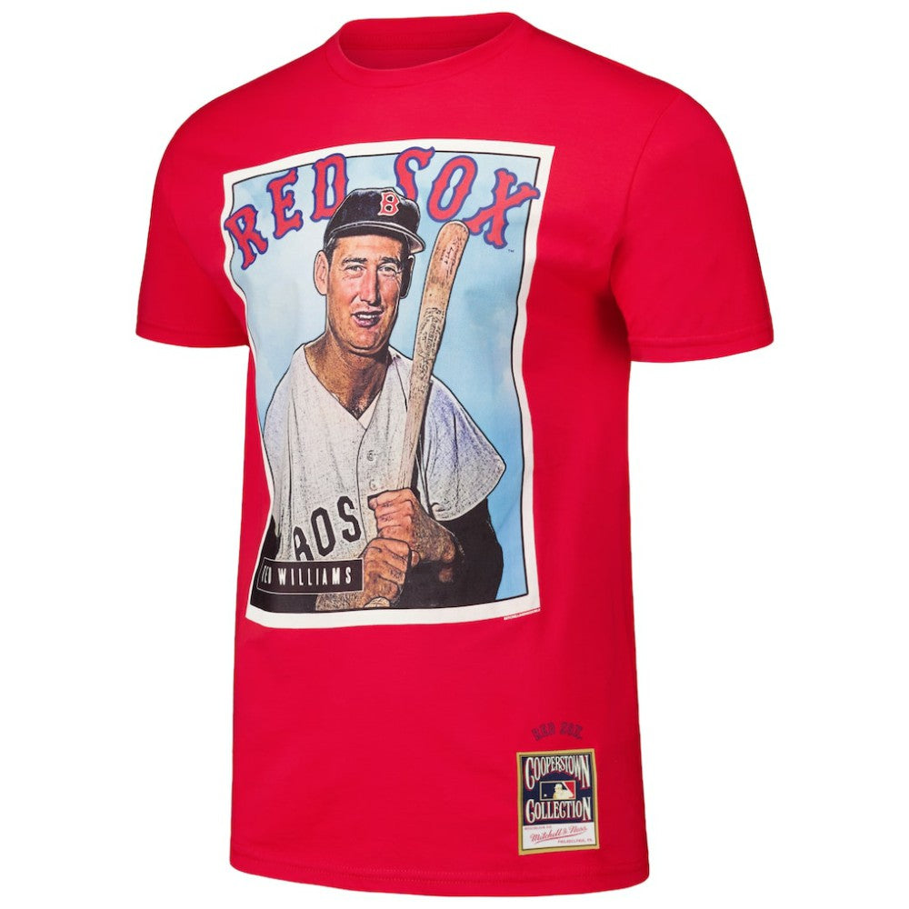 Ted Williams Boston Red Sox Cooperstown Collection Collectors Connection T-Shirt - Red | Mitchell & Ness