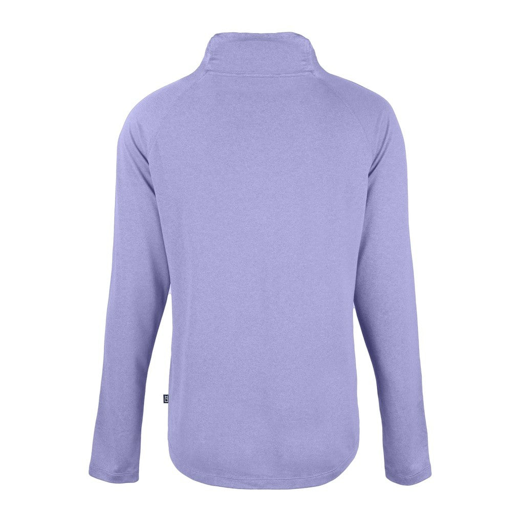 Baltimore Ravens Cutter & Buck Women's Coastline Epic Comfort Eco Recycled Funnel Neck Raglan Pullover Sweatshirt - Lavender sale