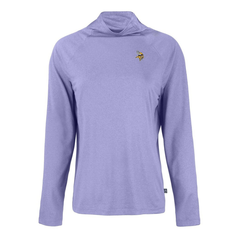 Minnesota Vikings Cutter & Buck Women's Coastline Epic Comfort Eco Recycled Funnel Neck Raglan Pullover Sweatshirt - Lavender outlet