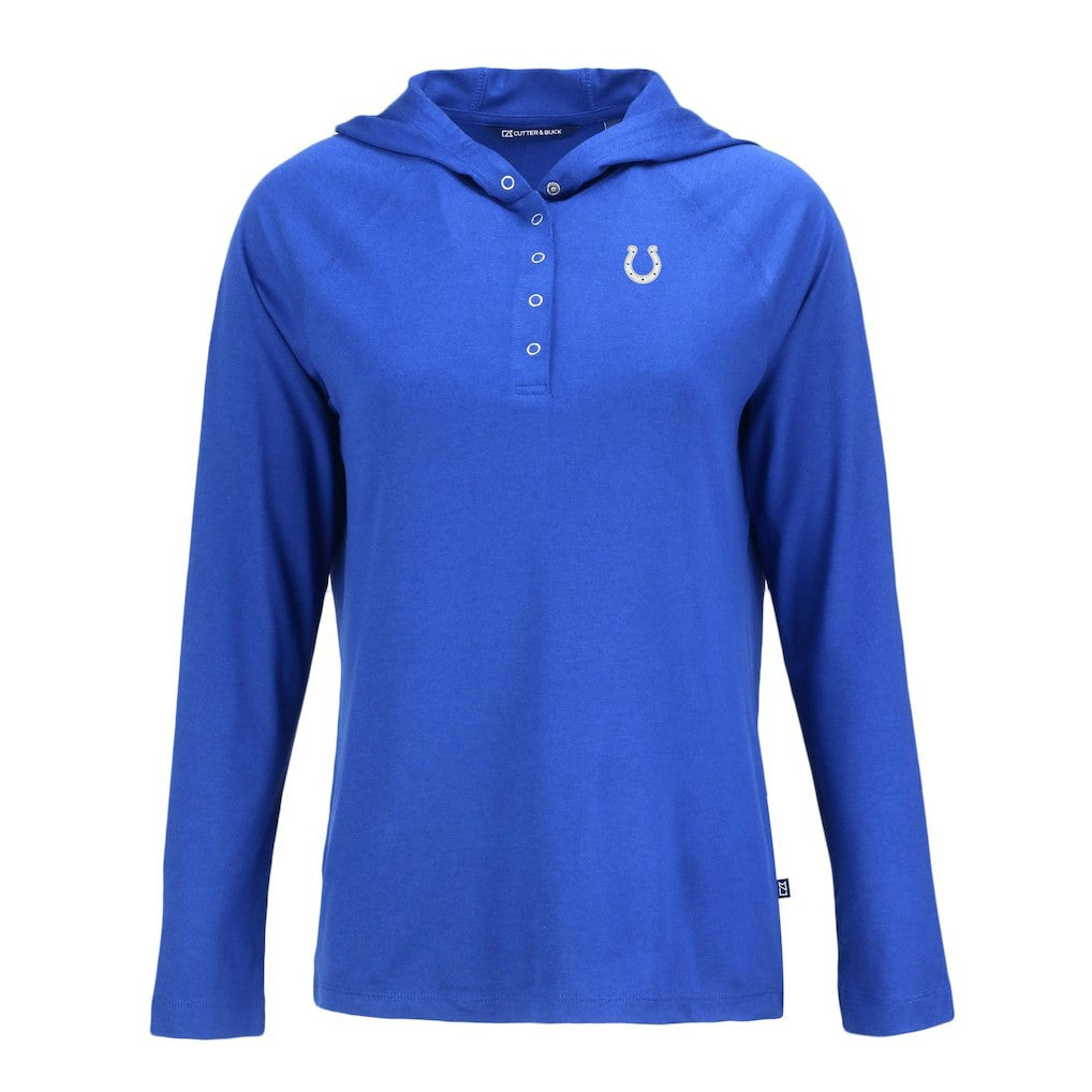 Indianapolis Colts Cutter & Buck Women's Coastline Epic Comfort Eco Recycled Raglan Pullover Hoodie - Blue discount