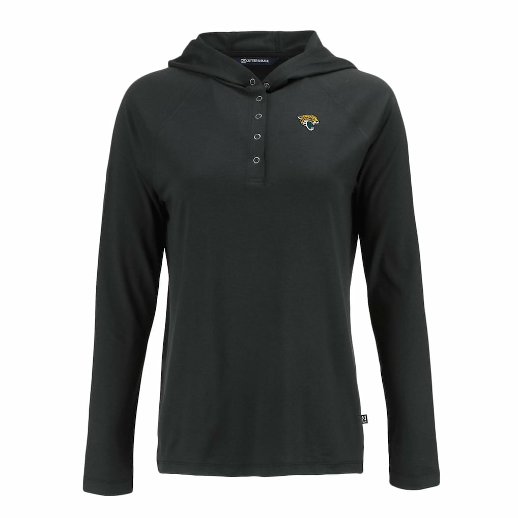 Jacksonville Jaguars Cutter & Buck Women's Coastline Epic Comfort Eco Recycled Raglan Pullover Hoodie - Black online